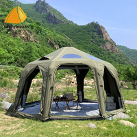 Tente de camping gonflable en coton, quatre saisons, double couche, 6-8 personnes, imperméable, une chambre, ouverture rapide, installation facile
