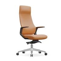 Mobilier commercial moderne Chaise de bureau confortable à dossier haut Chaise de bureau du PDG marron