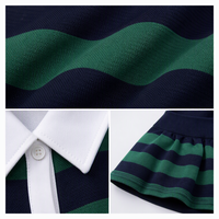 Setelan Baju Polo dan Rok Wanita Bergaris Buatan Khusus UAE, Dua Potong, Atasan Polo Pendek Lengan Pendek Bahan Polyester Rayon, Pakaian Musim Panas Grosir