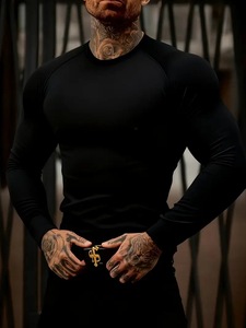 Camiseta Deportiva para Hombre, para Gimnasio, de Forro Polar, Manga Larga, para Entrenamiento, Running y Deportes - Product Image 5