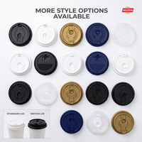 Prêt à expédier] Couvercles universels jetables pour gobelets à café de 90 mm, couvercles en plastique PP noir et blanc de haute qualité pour boissons chaudes et froides, 1000 pièces