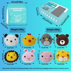 Venta caliente DIY Kit de ganchillo hilo técnico tejido para manualidades Animal muñeca colgante principiante inglés tela textil artesanías - Product Image 6