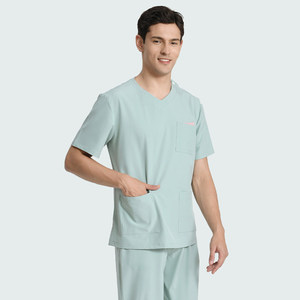 Set di Divise Mediche per Donna, Top Classico Unisex con Scollo a V e Pantaloni a Gamba Dritta, Uniforme Medica per Dottori e Infermieri - Product Image 4