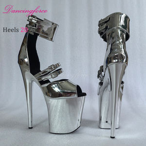 <span class=keywords><strong>Sandali</strong></span> con Plateau e Tacco Alto 20CM <span class=keywords><strong>Argento</strong></span> Cromato da <span class=keywords><strong>Donna</strong></span> Peep Toe Scarpe Sexy da Pole Dance Esotica con Cinturino alla Caviglia Stile Stagione Estiva - Product Image 6