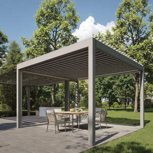 Pergola à lames orientables en aluminium, abri de terrasse motorisé avec réglage de 0 à 180° °   Lames inclinables, protection contre toutes les intempéries - Product Image 2