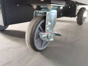 2025 नए भारी शुल्क इलेक्ट्रिक चार पहिया स्टील प्लास्टिक प्लेटफॉर्म ट्रक 300 किलोग्राम ओएम कार्गो ट्रॉली - Product Image 5