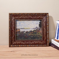 Peintures décoratives de paysages européens et de fleurs, impressions haute définition, art mural vintage, cadre en bois, à suspendre, pour mariage