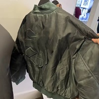 Chaqueta Bomber Casual Gruesa y Holgada Personalizada para Hombre, con Bordado, Estilo Piloto, Acolchada de Algodón, con Cremallera y Resistente al Viento