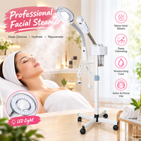 Appareil professionnel de soin du visage : Vaporisateur chaud/froid, Lampe loupe, Aspirateur extracteur de points noirs, Prise AU
