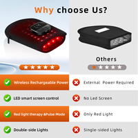 Gant de luminothérapie rouge pour les mains 660nm 850nm LED Chauffant Vibrant Masseur de mains sans fil Rechargeable pour la maison et le bureau