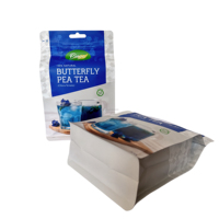Sachet Mylar à fond plat 8 côtés, personnalisé, couleurs assorties, pour aliments pour animaux, en plastique PE, résistant à l'humidité, avec fermeture éclair, pochette autoportante pour sucre