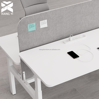 Poste de travail électrique moderne, bureau relevable pour 2 à 4 personnes, table de bureau électrique modulaire, cloisons de bureau en bois