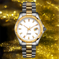 Montre de luxe carrée à quartz, bracelet en acier inoxydable, cadran à aiguilles, date, légère, color block, étanche, emballage coffret cadeau