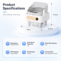 Litière automatique pour chat, grande capacité, protection de sécurité, nettoyage automatique, contrôle par application, contrôle des odeurs, pour plusieurs chats, OEM