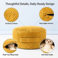 Pouf de rangement pliable moderne en velours côtelé, personnalisable OEM, couleur écologique, avec coffre à jouets et fonction canapé pour enfants