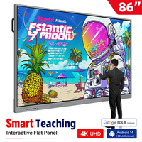 Écran 86 pouces, panneau 65 pouces, LED OEM, salle de classe, Android, écran LCD 75 pouces, affichage numérique, tableau blanc interactif intelligent