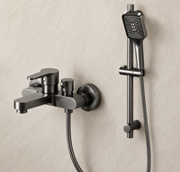 Mitigeur de douche mural en laiton couleur bronze, double mode chaud/froid, avec cartouche céramique, pour salle de bain, ensemble robinetterie de baignoire, système de douche pluie de luxe