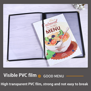 Menú transparente de PVC A4, libro de menú a <span class=keywords><strong>la</strong></span> Carta, funda de lista de bebidas, menú personalizado DIY, venta al por mayor - Product Image 3