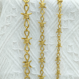 Лидер продаж, 18-каратный позолоченный браслет из нержавеющей стали, мужские и женские модели, готический браслет из колючей проволоки, модные украшения - Product Image 6