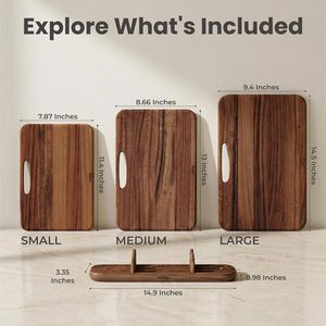 Simple walnut wood three-piece cutting board <b>set</b>, household steak cutting board, kitchen cutting board, rectangular household - Product Image 4