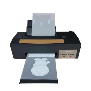Printer A3 Dtf Desktop kecil L1800/DX5 P: rinhead Film Transfer panas PET Printer dengan mesin pengocok bubuk Dtf