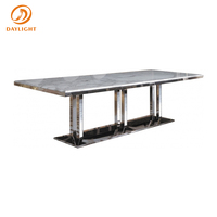 Ensemble de table à manger moderne pour 12 personnes avec plateau en marbre, forme et pieds personnalisables, pour meubles de restaurant, Foshan Guangdong, garantie de 5 ans