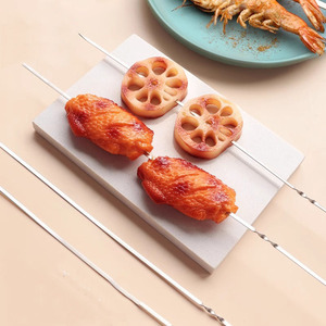 BBQ skewers stainless steel needles flat skewers lamb skewers for home and outdoor use - Product Image 2