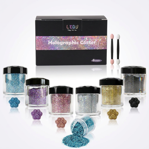 สีโฮโลแกรม LEQU Happy And Fun 6 สี, สีเมทัลลิกสำหรับงานศิลปะเรซิ่นอีพ็อกซี่ DIY และงานศิลปะ - Product Image 1