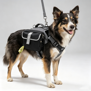 Harnais pour chien avec sacoches de selle, sacoche de randonnée réglable pour chien avec poches pour la marche en extérieur et les voyages - Product Image 1