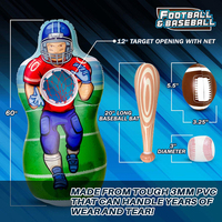 Cible de lancer gonflable pour baseball et football pour enfants, jeu de lancer double face, jouet d'entraînement extérieur pour baseball et football