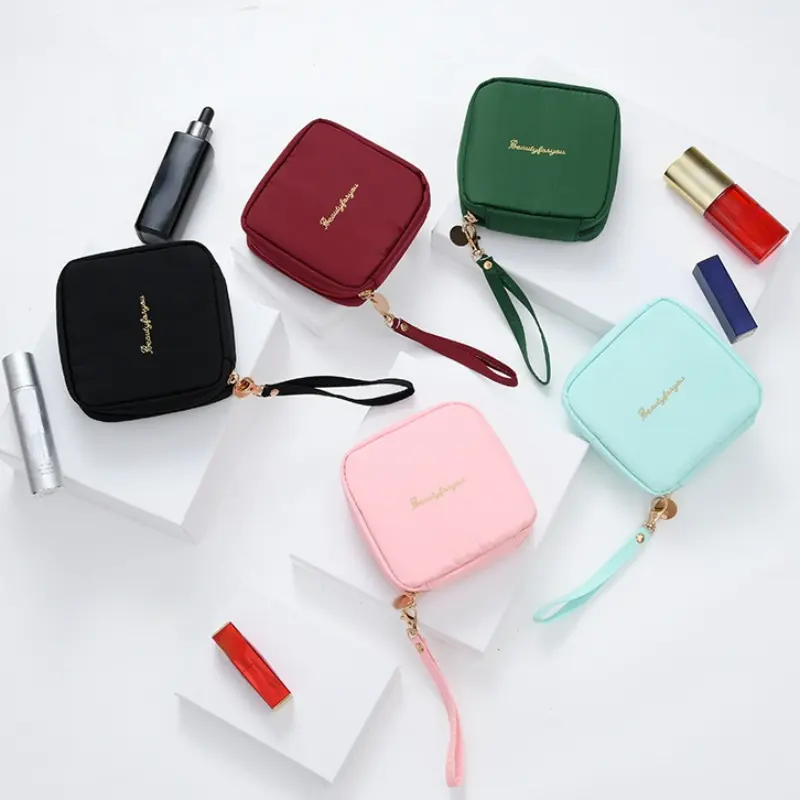 Women Cute Tampon Storage Bag Portable Makeup Lipstick Key Earphone Data Cables Travel Organizer Girls Sanitary Napkin Pad Pouch