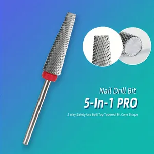 NUEVAS Brocas 5 en 1 Extra Largas de Acero de Tungsteno para Uñas, Fresa para Remover Esmalte, Pegamento y Gel UV, Herramientas de Broca - Product Image 4