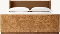 Meubles de chambre à coucher de taille personnalisée de luxe Lit Queen en bois de chêne massif noir durable