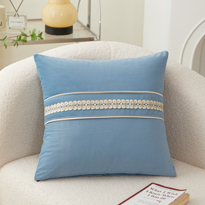 Nordic Solid Color <strong>Decorative</strong> <strong>Throw</strong> <strong>Pillow</strong> Soft Mink Butterfly Lace Patchwork Cushion Cover - Product Image 3