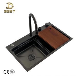 ชุดอ่างล้างจานขนาดใหญ่ทำจากเวียดนามทำด้วยมือพร้อมก๊อกน้ำรูปรังผึ้งแบบหนาทำจากสแตนเลสดีไซน์น้ำตก - Product Image 1