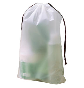 Chaussures de voyage en plastique personnalisées en usine vêtements anti-poussière organisant le stockage sacs à cordon transparents avec double cordon de serrage en coton - Product Image 5