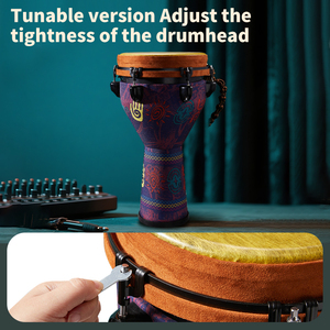 Trống châu Phi chuyên nghiệp 10 inch có thể điều chỉnh âm - Nhạc cụ gõ chất lượng cao dành cho biểu diễn chuyên nghiệp - Product Image 5