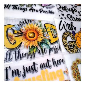 ที่มีสีสันทางศาสนาพระคัมภีร์บทกวีเหล็กบน DTF การถ่ายโอนความเชื่อพระเยซูพระเจ้าสติกเกอร์พร้อมที่จะกดถุงเสื้อยืด - Product Image 2