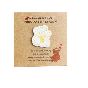 Cadeau de la Saint-Valentin, carte cadeau créative, ours en peluche en microfibre, câlin de poche, soutien émotionnel à distance, bricolage transfrontalier - Product Image 5