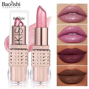 12 colores desnudo mate diamante brillo lápiz labial resistente al agua de larga duración Rosa brillo terciopelo textura brillo de labios maquillaje de lujo - Product Image 3