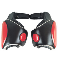 Ensemble de protections de cuisses et de ventre pour Muay Thai, noir et rouge, protection corporelle pour entraîneur de kickboxing MMA, en cuir PU et mousse haute densité