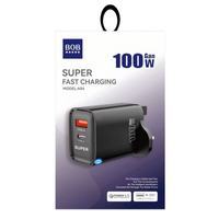 Chargeur rapide USB 100W QC3.0 avec prise UK, charge rapide USB Type C PD 100W, adaptateur de voyage USB-C pour téléphone portable