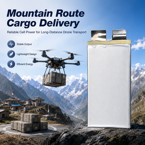 Sel Baterai Pouch 3.7V 52Ah Baterai Drone Tahan Lama Baterai Lithium 33000mAh 400Wh/kg Sel Baterai Drone Logistik Semi-solid State - Product Image 1