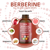 Complément alimentaire liquide oral pour adultes Greenpie à base d'extraits de plantes : berbérine, cannelle de Ceylan, melon amer, curcuma