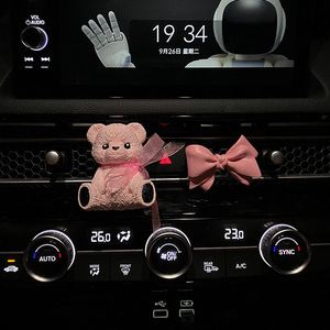 Moderne Auto Klimaanlage Parfüm Diffusor Rosa Bogen Herz Bär Cartoon Stein Dekoration Kunststoff Luft Aroma therapie Erfrischer - Product Image 3