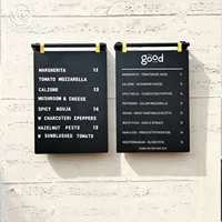 Ensemble de 2 panneaux de menu magnétiques suspendus, construction entièrement métallique, fixation murale, bandes de lettres interchangeables pour café, boulangerie
