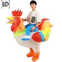 Costume de mascotte de cycliste de Noël transfrontalier, dessin animé, unisexe, pour adulte, accessoires de performance pour fête, festival, coq gonflable coloré
