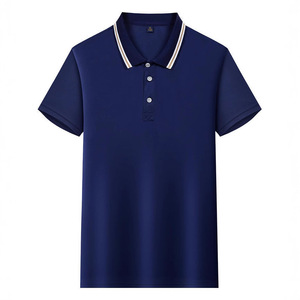 Camiseta Polo para Hombre, Azul, de Secado Rápido, Poliéster, Manga Corta, Color Sólido, Uniforme de Trabajo Personalizado con Impresión de Logotipo - Product Image 2