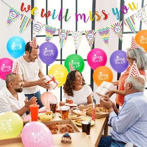 Kit de décoration de fête avec arche de ballons colorés et bannière 'Nous vous manquerons' pour les fêtes de retraite et de remise des diplômes - Product Image 5