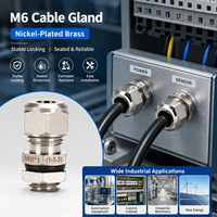 Presse-étoupe étanche CE ROHS M6 IP68 en laiton nickelé pour câble électrique industriel 1-3,5 mm